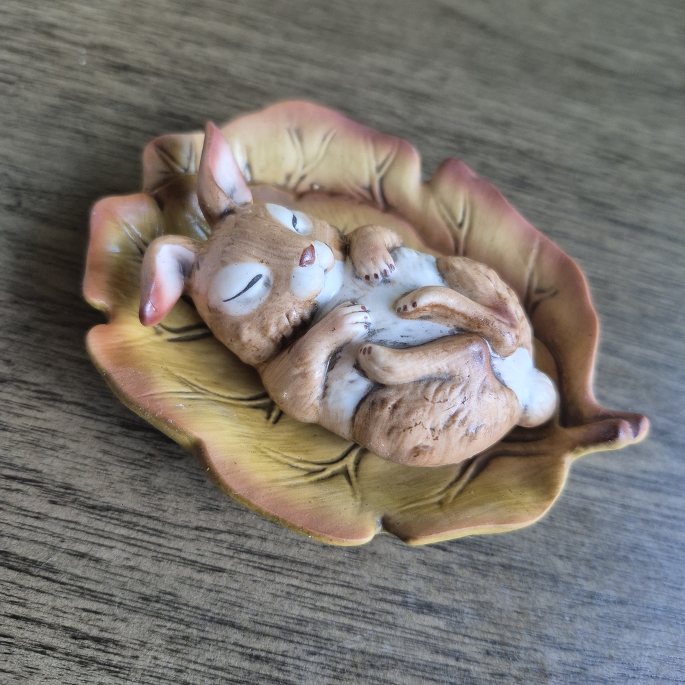 Sleeping Baby Bunny Rabbit Figurine Art Harvey Knox Cottagecore Whimsy Fairytale